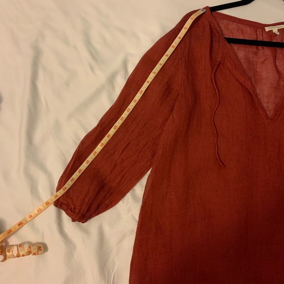 Eileen Fisher Linen Peasant Blouse Size M - Picture 7 of 8